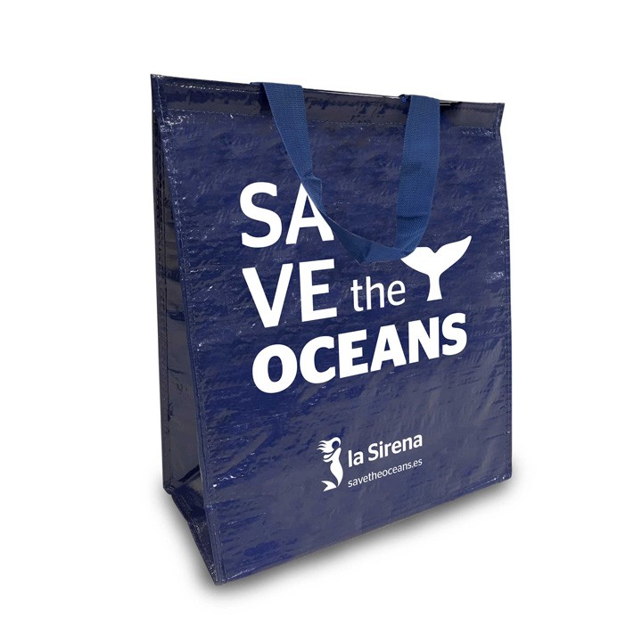 salvar Reflexión Absorbente Comprar Bolsa rafia azul isotérmica online en la Sirena